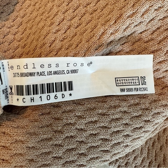 Endless Rose Sleeveless Lace-Up Tie-Back Pique Knit Dress Camel Medium NWT - Picture 7 of 12